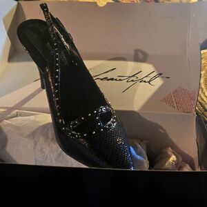 White House Black Market NEW Black Studded Slingback Heels